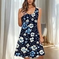 thumbnail image 2 of successthop House Dress for Women Casual Crewneck Sleeveless Nightgown Comfortable Midi Sleepwear Print Summer Dresses L, 2 of 7