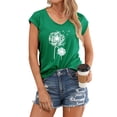 thumbnail image 3 of Hibeli Women's V Neck Dandelion Print Short Sleeve Summer T-Shirt, 3 of 4