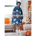 thumbnail image 5 of THREE POODLE Elephant Oversized Sherpa Wearable Blanket Hoodie Sweatshirt for Adults Women Men, 5 of 10