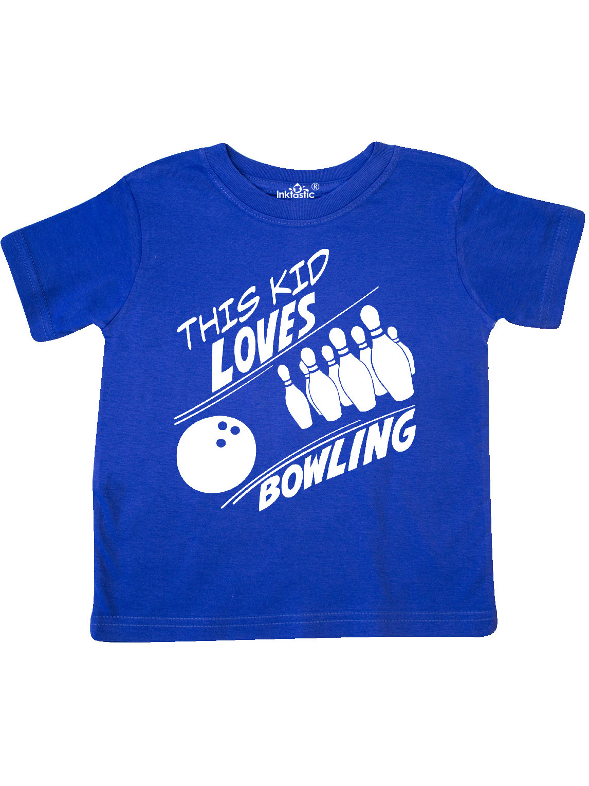 INKtastic This Kid Loves Bowling Toddler TShirt
