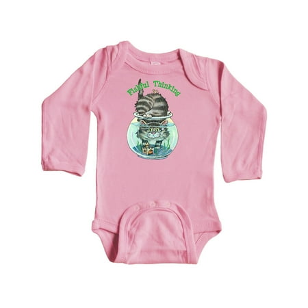 

Inktastic Fishful Thinking Cat in Fish Bowl Gift Baby Boy Long Sleeve Bodysuit