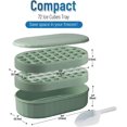 thumbnail image 3 of SHAR 2 Pcs Ice Cube Trays with Ice Bucket, Ice Cube Mold for Freezer, 2 Pcs Trays Making 72 Mini Ice Cubes (2 Pcs x Ice Cube Trays + Ice Bucket + Ice Scoop) (Green), 3 of 5