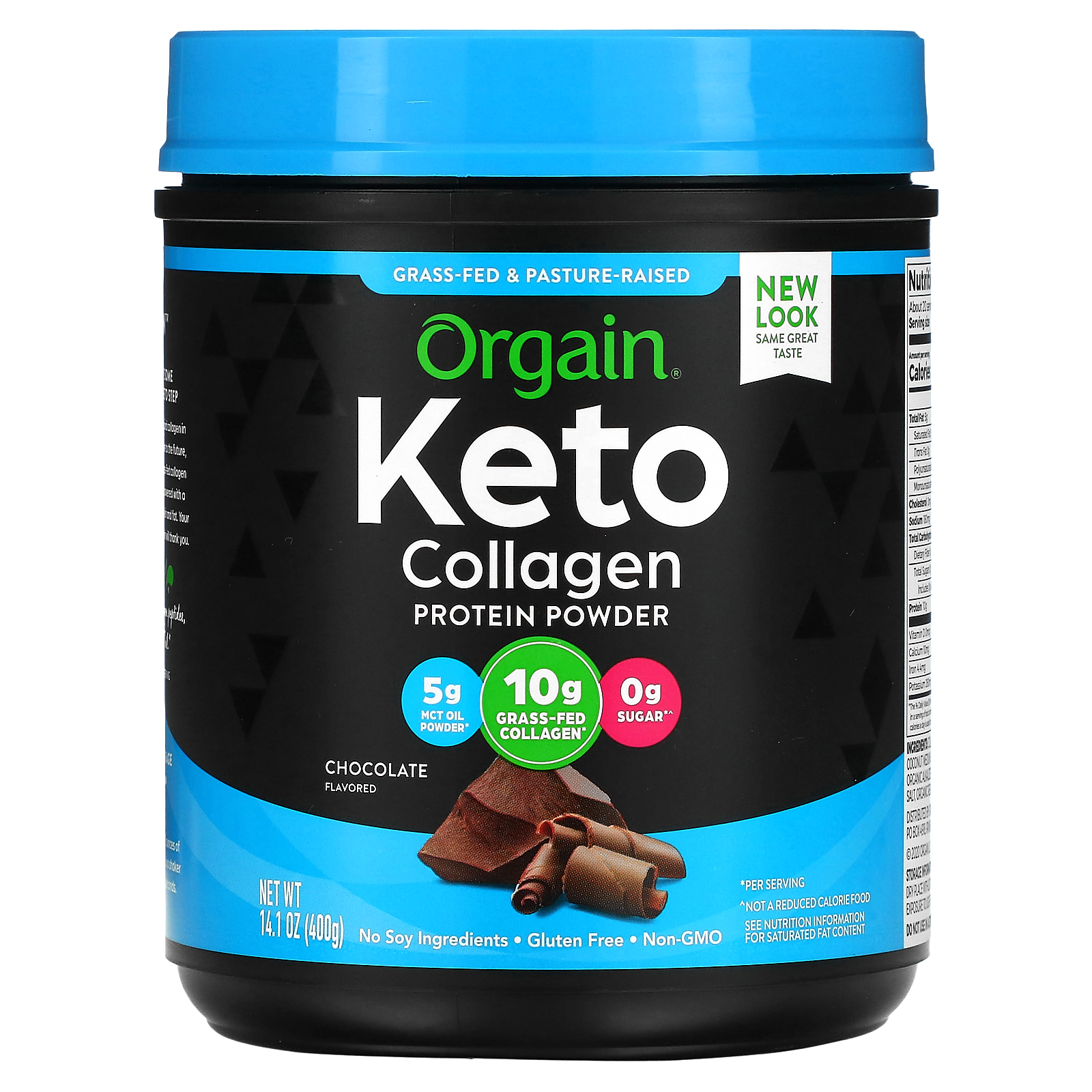 Orgain, Keto, Collagen Protein Powder, Chocolate, 14.1 oz (400 g