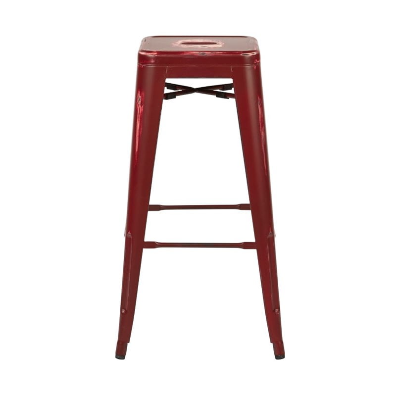 Tabouret de bar métalique ancien Bristow d'OSP Designs de 30 po en rouge ancien