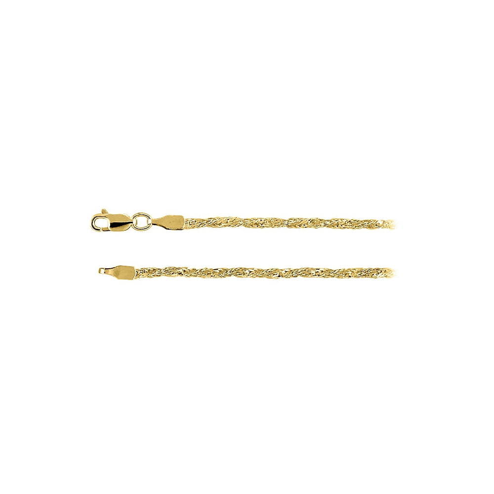 2.25mm Twisted Wheat Chain Necklace 18K 