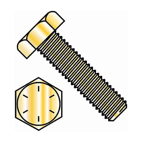 Grade 8, 5/8"-11 Hex Head Tap Bolt, Zinc Yellow Steel, 6 in L, 65 PK