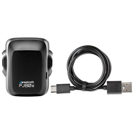 Westcott FJ80 II USB-C Backup Battery for FJ80 II Speedlights with Easy Charging Compact Design and 1500mAh Capacity (Black)