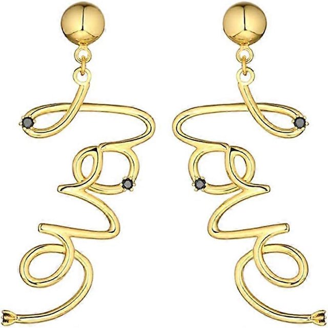 Fashion Rhinestone English Love Letter Dangle Earrings Ear Stud Jewelry Gift