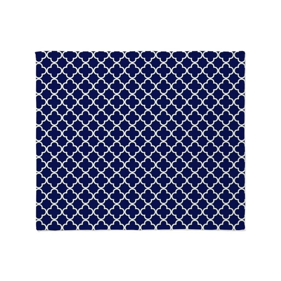 CafePress - Navy Blue Quatrefoil Pattern Throw Blanket - Soft Fleece Throw Blanket, 50"x60" for All Ages