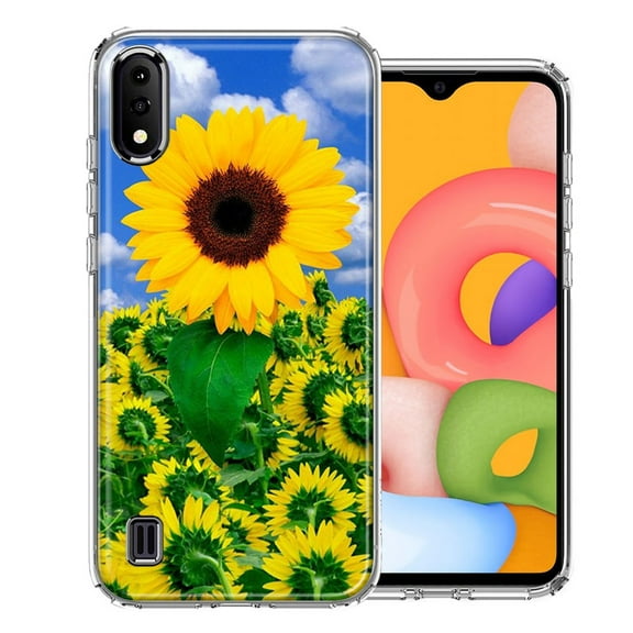 MUNDAZE For Samsung A01 Sunflowers Design Double Layer Phone Case Cover