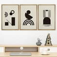 thumbnail image 2 of PixonSign Framed Canvas Print Wall Art Set Minimal Dark Geometric Mid-Century Collage Abstract Shapes Illustrations Modern Art Boho Decorative for Living Room, Bedroom, Office - 24"x36"x3 NATURAL, 2 of 5