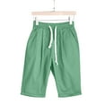 thumbnail image 3 of Running Shorts for Women Summer Plus Size High Waisted Lacing Beach Pocket Knee Length Bermuda Cargo Board Gym Green Bottoms Sizes XL, 3 of 4