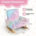 thumbnail image 3 of Costway Kids Rocking Chair Upholstered Flannel Children Rocker with Comfy Backrest Multi-color, 3 of 10