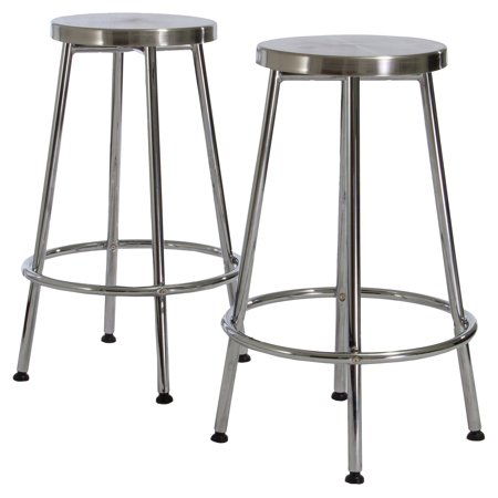 - Mayworth Chrome Backless Bar Stools - 2 Pack