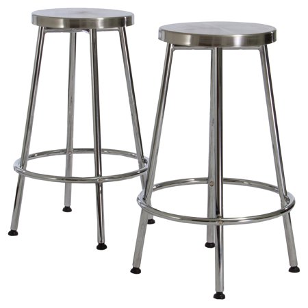 Mayworth Chrome Backless Bar Stools - 2 Pack