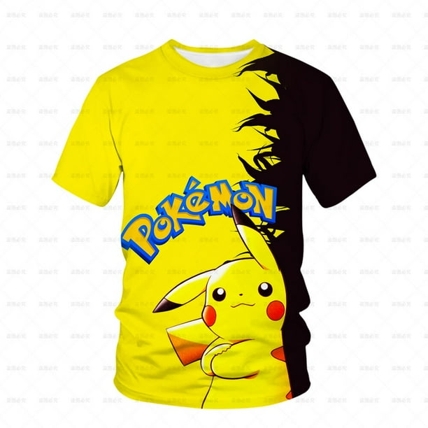 Ropa de verano para niños, juego de Pikachu, camiseta 3D, ropa de dibujos animados para niños, camiseta gráfica de Anime para niños, ropa para niños, talla 3-14T90 heqiyong CONDUJO