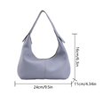 thumbnail image 3 of Women Armpit Purse PU Leather Lychee Pattern Ladies Half Moon Bag (Brown), 3 of 9