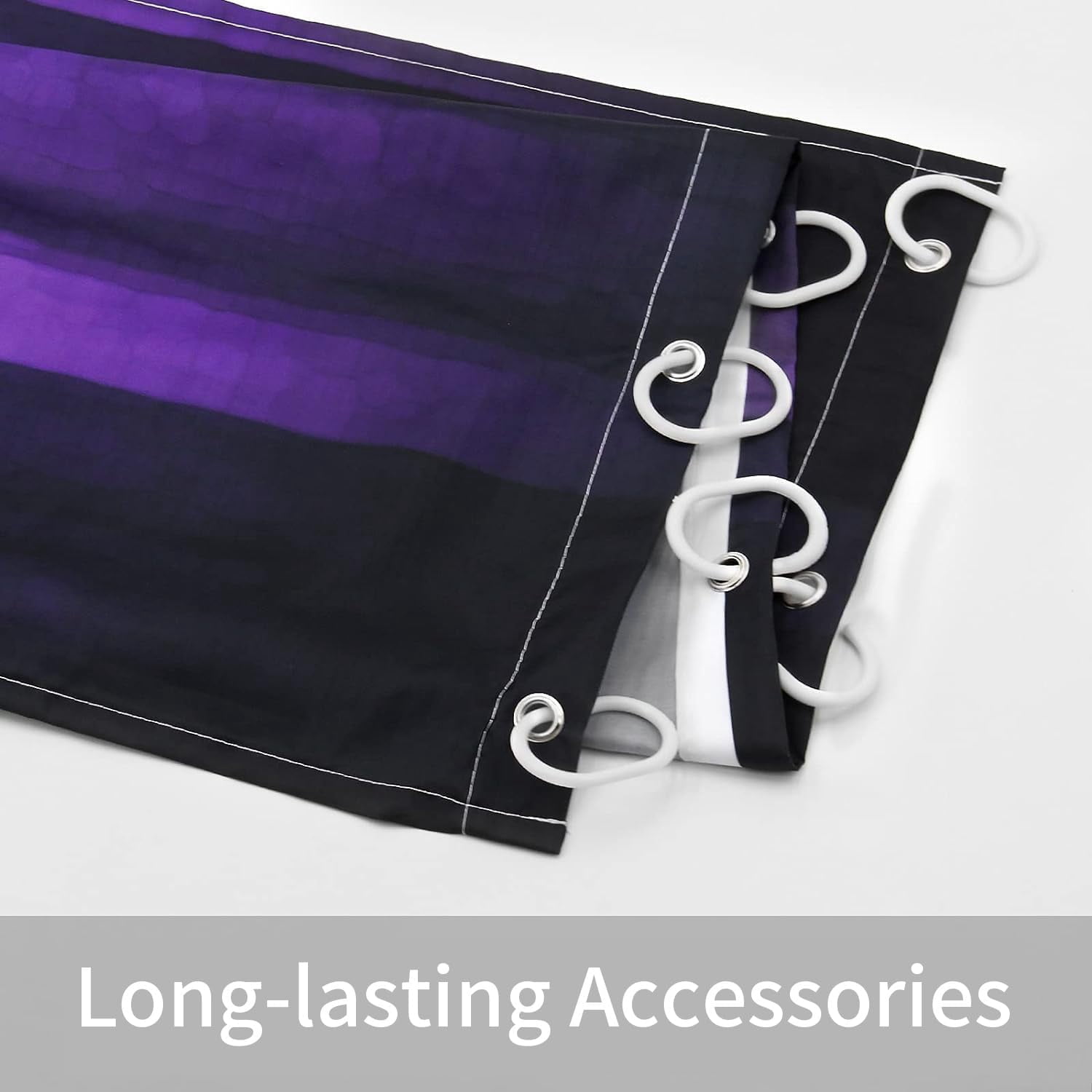 4 Pcs Purple Shower Curtain Sets with Rugs, Neon Purple Bathroom Sets with Shower Curtain and Rugs and Accessories, Modern Dark Purple Stripe Bathroom Shower Curtain with Bath Mats