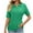 Green, variant on Women Short Sleeve Sweater Tops Summer V Neck Cable Knit Pullover Casual Lapel Shirts