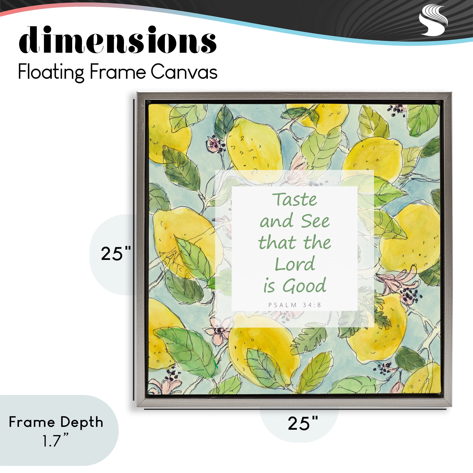 Stupell Industries Taste & See Lord Is Good Gray Framed Floater Canvas Wall Art, design by Lanie Loreth