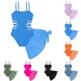 thumbnail image 3 of YunPes Girls Swimsuit Cut out One Piece Bathing Suits for Teens Adjustable Straps Swimwear with Cover up Skirt Square Neck Ruched, 3 of 3