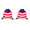 2PCS American Flag Drawstring Backpack#3, variant on 1PC American Flag Drawstring Backpack, Classic Print Drawstring Bag for Sports Gym Travel Swimming Beach