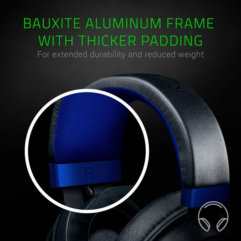 used Razer Kraken Gaming Headset Lightweight Aluminum Frame Retractable Noise Isolating Microphone for PC PS4 PS5 Switch Xbox One Xbox Series X S Mobile 3.5 mm Audio Jack Walmart