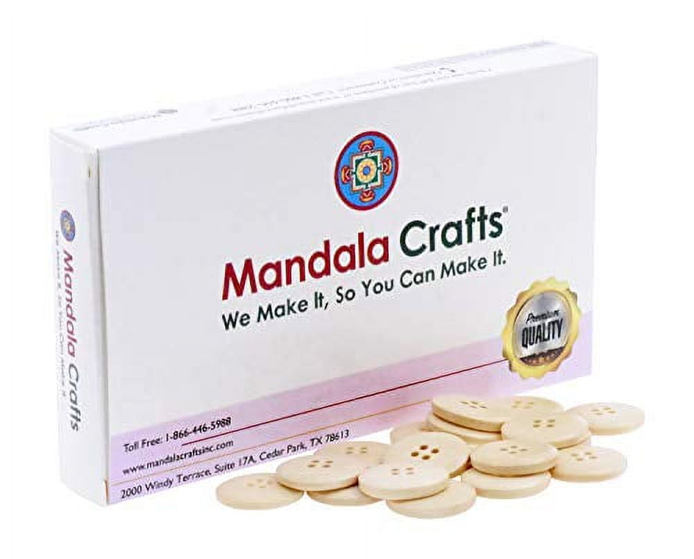 Mandala Crafts Large Wooden Buttons for Crafts – Carved Wood