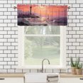 thumbnail image 3 of Lighthouse Kitchen Valance Curtain Rod Pocket Nautical Sailboat Watercolor Blue Ocean Thermal Insulated Room Darkening Curtain for Dinning Room 54 by 18 in, 1 Panel, 3 of 6