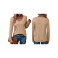 thumbnail image 2 of Camiseta de Larga con Cuello en V para Mujer, Estilo Casual, Cómoda, Elástica, de Color Liso. Amarillo XL, 2 of 6