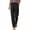 Black, variant on Womens Casual Straight Leg Long Pants Elastic High Waisted Square Patch Pockets Cotton Trousers for Summer Vacation