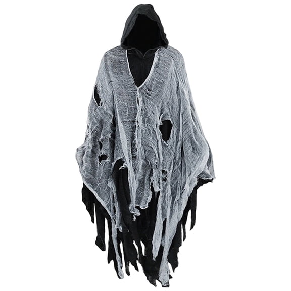 FASHOFT Adult Zombie Skeleton Halloween Cape Cloak Mask Set Escape Room Haunted House LARP Cosplay Scary Theme Party Dress Up Prop Halloween One Size