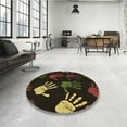 thumbnail image 4 of Ahgly Company Tapis d'Intérieur Lavable en Machine Carré Rouge Brun, 3 Pieds Carré, 4 of 7