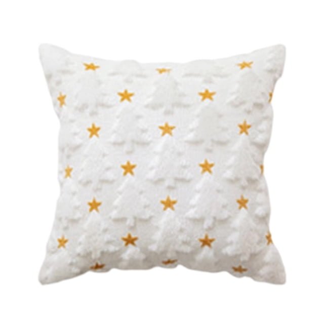 Funda de cojín navideño Fundas de almohada para árbol de Navidad Fundas de cojín de felpa suave con cierre de cremallera oculto Decoración de invierno para el hogar