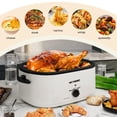thumbnail image 4 of 26 Quart Electric Roaster Oven with Visible & Self-Basting Lid, Large Turkey Roaster with Defrost Warm Function, Adjustable Temperature, Removable Pan Rack, Stainless Steel, White, 4 of 4