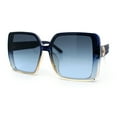 thumbnail image 4 of Womens Oversized Rectangular Designer Fashion Classic Mod Sunglasses Blue Beige - Blue, 4 of 7
