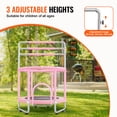 thumbnail image 3 of VEVOR Trampoline pour Enfants de 55 Pouces, Trampoline Intérieur Extérieur de 4,6 Pi, Mini Trampoline Récréatif pour Tout-Petits avec Filet de Sécurité et Panier de Basketball, Rose, 3 of 9