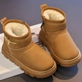 thumbnail image 5 of shqvo Toddler Winter Snow Boots, Lined Ankle Boots, -on Style Boots Classic Suede Warm Hiking Boots, 5 of 8