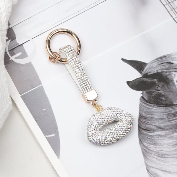 Lip Keychain Lipstick Charm Keychain Crystal Keychains Charms Lipstick Keychains Purse Charm Accessory Gift