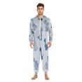 thumbnail image 4 of 1 Piece Adult Onesie Pajamas Cozy & Loose-Fit Sleepsuit Loungewear with Pockets Cute Blue Dinosaurs X-Large, 4 of 7