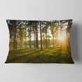 thumbnail image 2 of Designart Bright Sunlight in Dense Forest - Landscape Printed Throw Pillow - 12x20, 2 of 5