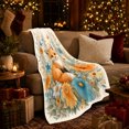 thumbnail image 3 of Whimsical Fox Wildflower Meadow Nature-Inspired Painterly, Rustic Botanical Portrait, Warm Flannel Blanket for Cabin and Lodge, Garden Lovers Housewarming Gift, Rustic Home Decor, 3 of 9