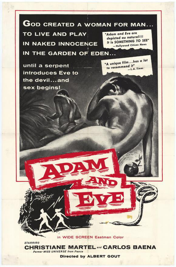 Adam And Eve Movie Poster Style A 27 X 40 1956 