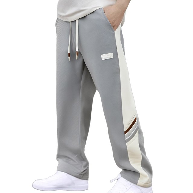 XDZJLR Men's Casual Pants Fashion Drawstring Design Flat Legs Loose Thin Pant