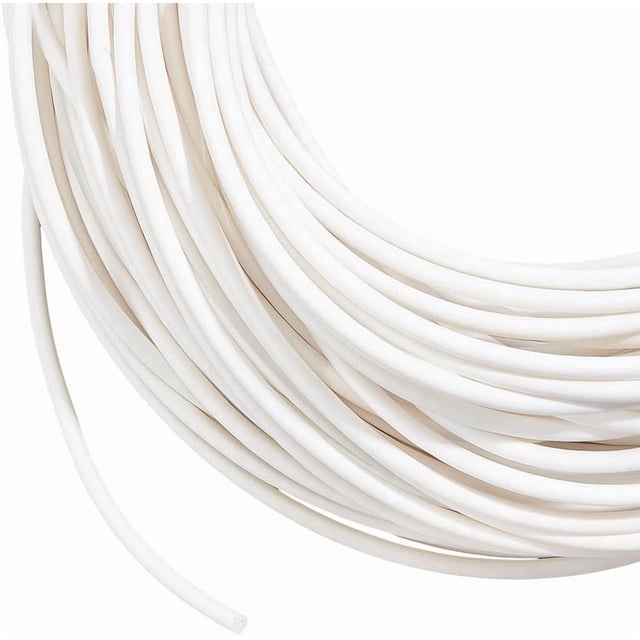 54,68 yardas de cordón de ribete de PVC de 4 mm, cordón de poliéster blanco para ganchillo, punto, tejido o adornos en prendas de vestir y cojines.