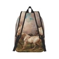 thumbnail image 3 of Balery Three Horses Oil Painting Vintage Canvas Backpack for Men and Women - Large Capacity, Durable Travel Laptop Bag for School, Work, Hiking, and Outdoor Activities, 3 of 7