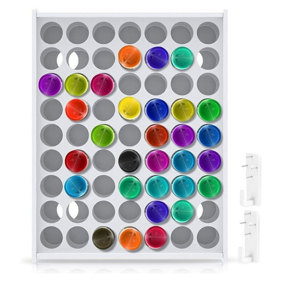 1 Pcs 63 Holes Craft Paint Storage Organizer Vertical Paint Rack Stand Wall Mounted Paint Organizers for ArtSupplies