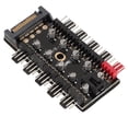 thumbnail image 1 of PC Chassis Fan Hub, 10 Port 4 Pin PWM PC CPU Cooling Hub, 12V Cooling Fan Splitter Controller Hub, 1 of 7