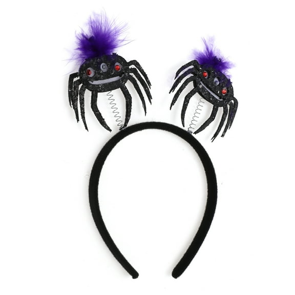 Unique Bargains 1 Pc Novelty Spiders Pattern Headband for Halloween 4.72" Diameter Black Purple