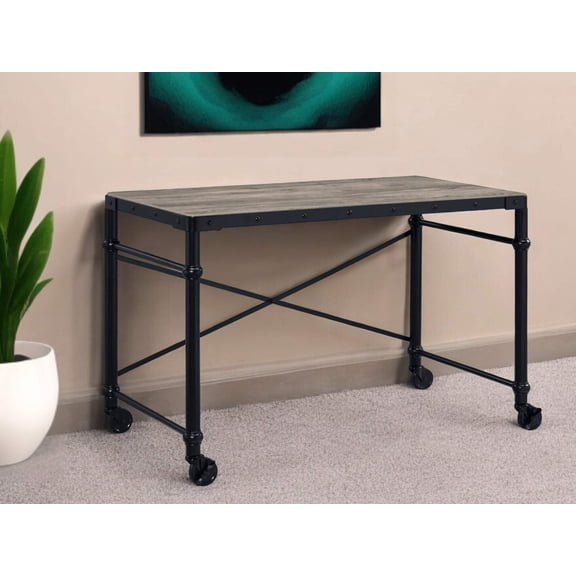 47" Brown and Black Writing Desk